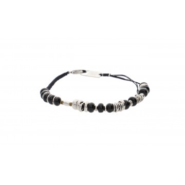 Bracelet cordon acier, Pierres