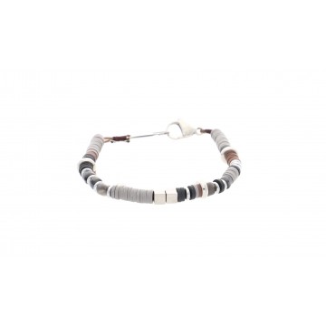 Bracelet cordon acier, Pierres