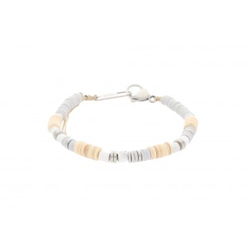 Bracelet cordon acier, Pierres