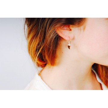 Boucles d’oreilles acier doré, Perle de culture