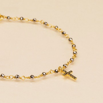 Bracelet Inde Pyrite Croix