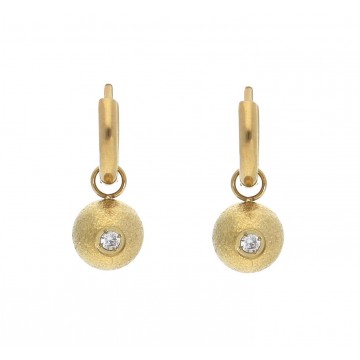 Boucles d’oreilles acier doré, Zirconium