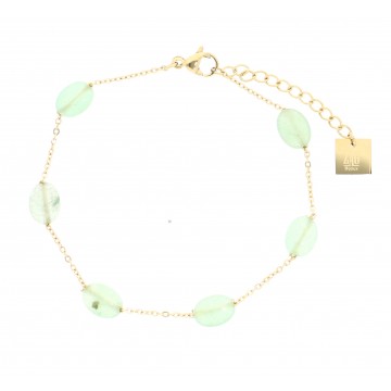 Bracelet acier doré, Aventurine