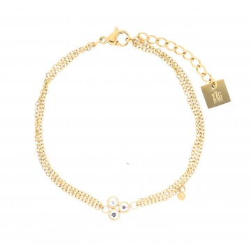 Bracelet acier doré, Zirconium