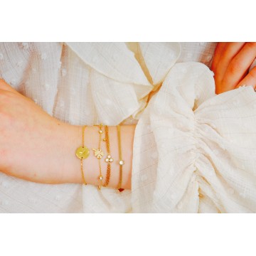 Bracelet acier doré, Zirconium