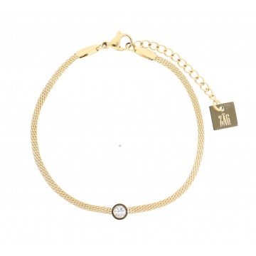 Bracelet acier doré, Zirconium