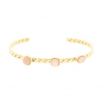 Bracelet acier doré, Pierre de soleil