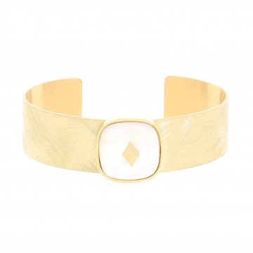 Bracelet acier doré, Nacre