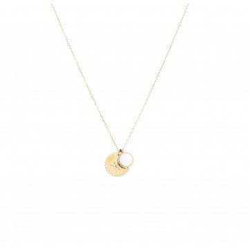 Collier acier doré, Nacre