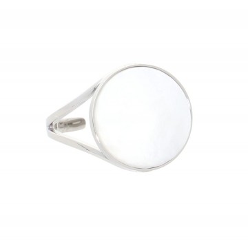 Bague acier uni, Nacre