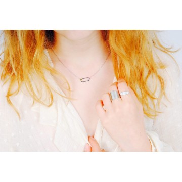 Bague acier uni, Nacre