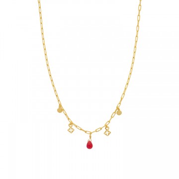 Collier pampilles rubis