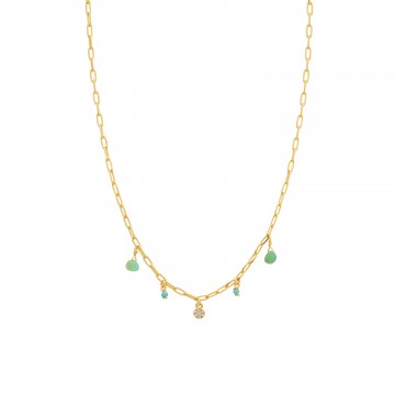 Collier pampilles chrysoprase