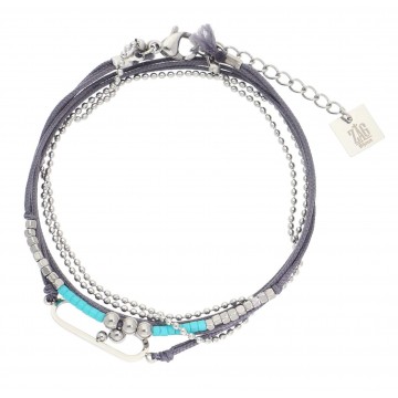 Bracelet multi-rangs acier uni