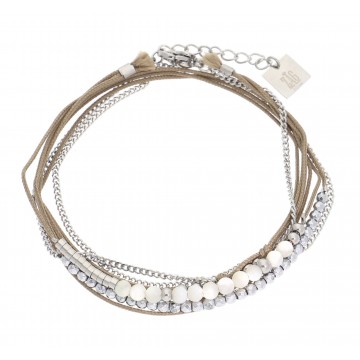 Bracelet multi-rangs acier uni