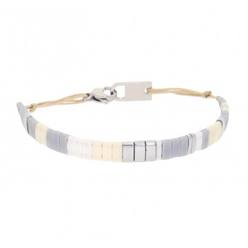 Bracelet acier uni, Perles de Miyuki