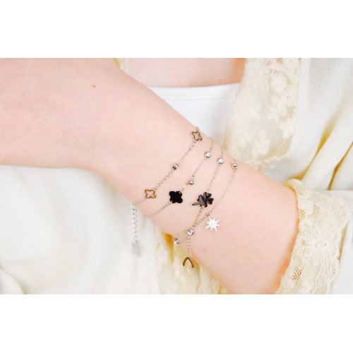 Bracelet acier uni, Zirconium
